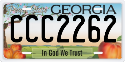 GA license plate CCC2262