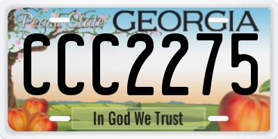 GA license plate CCC2275