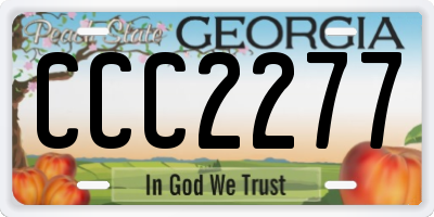 GA license plate CCC2277