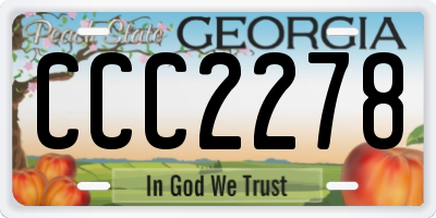 GA license plate CCC2278