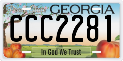 GA license plate CCC2281