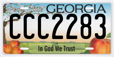 GA license plate CCC2283