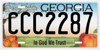 GA license plate CCC2287
