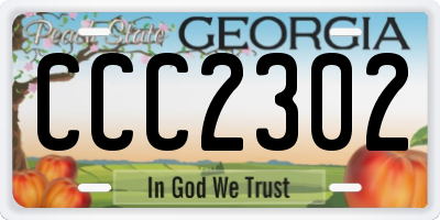 GA license plate CCC2302