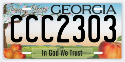 GA license plate CCC2303