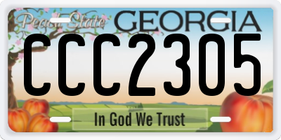 GA license plate CCC2305