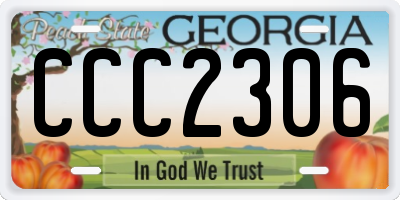 GA license plate CCC2306