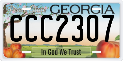 GA license plate CCC2307