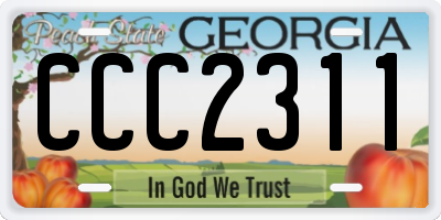 GA license plate CCC2311