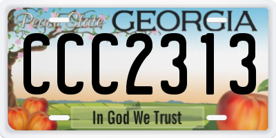 GA license plate CCC2313