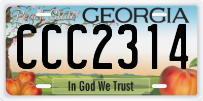 GA license plate CCC2314