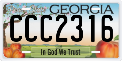 GA license plate CCC2316