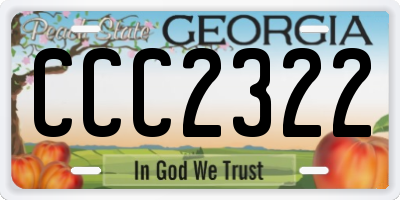 GA license plate CCC2322