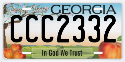 GA license plate CCC2332