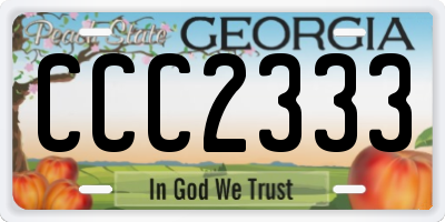 GA license plate CCC2333