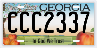GA license plate CCC2337