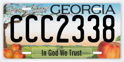 GA license plate CCC2338