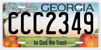GA license plate CCC2349