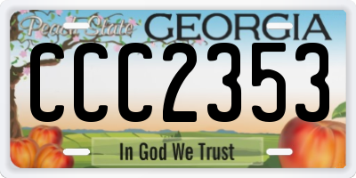 GA license plate CCC2353