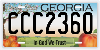 GA license plate CCC2360