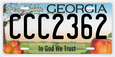 GA license plate CCC2362