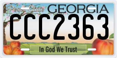 GA license plate CCC2363
