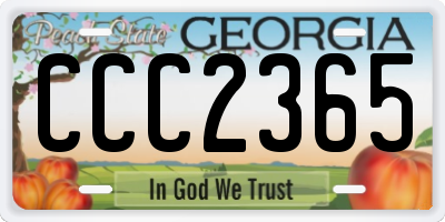 GA license plate CCC2365