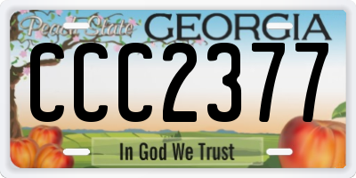 GA license plate CCC2377