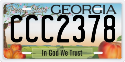 GA license plate CCC2378