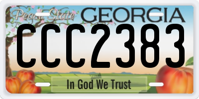 GA license plate CCC2383