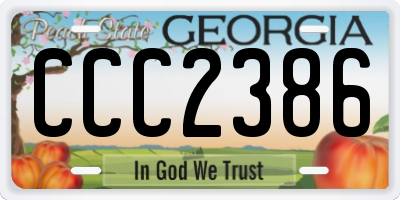 GA license plate CCC2386