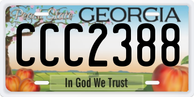 GA license plate CCC2388