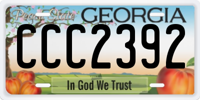 GA license plate CCC2392