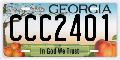 GA license plate CCC2401