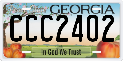 GA license plate CCC2402