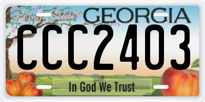 GA license plate CCC2403