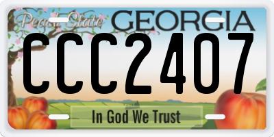 GA license plate CCC2407