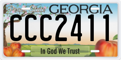 GA license plate CCC2411