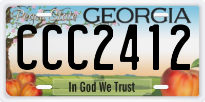 GA license plate CCC2412