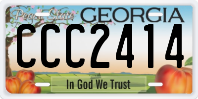 GA license plate CCC2414