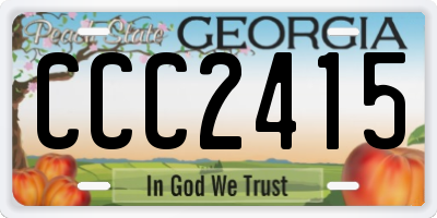 GA license plate CCC2415
