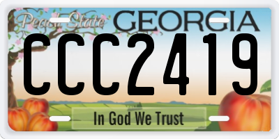 GA license plate CCC2419