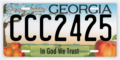 GA license plate CCC2425