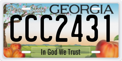 GA license plate CCC2431