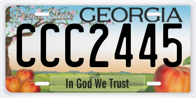 GA license plate CCC2445