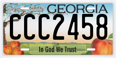 GA license plate CCC2458