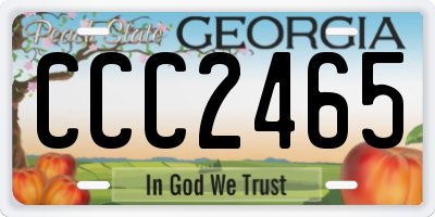 GA license plate CCC2465