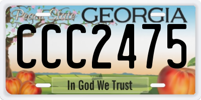 GA license plate CCC2475