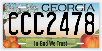 GA license plate CCC2478