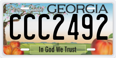 GA license plate CCC2492